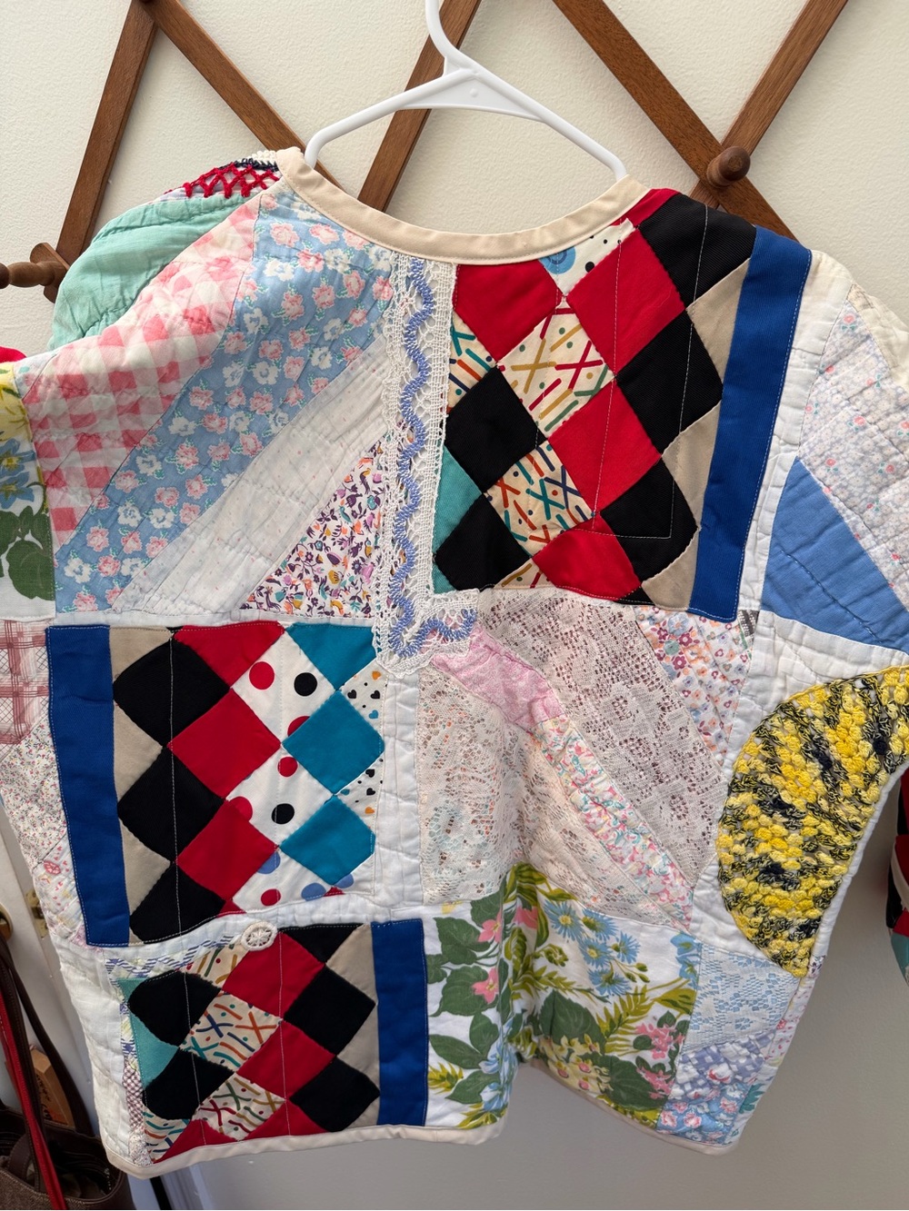 Vintage Handmade Quilt/Doily Jacket - Picture 10 of 15
